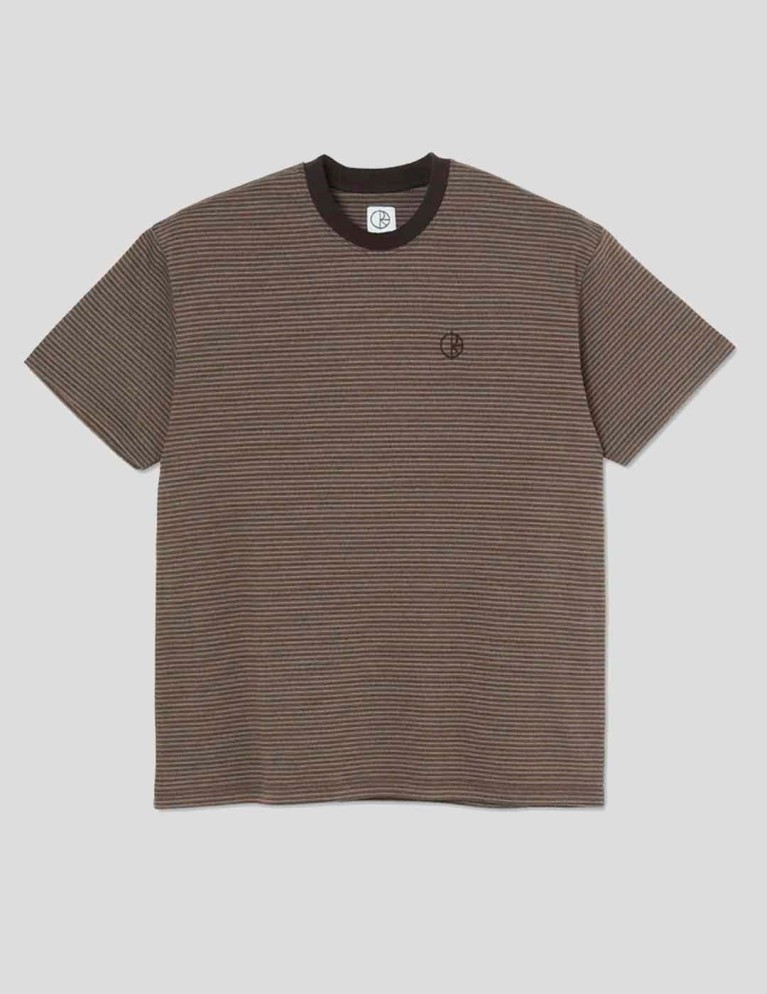T-shirt POLAR SKATE CO dizzy stripe tee chocolate